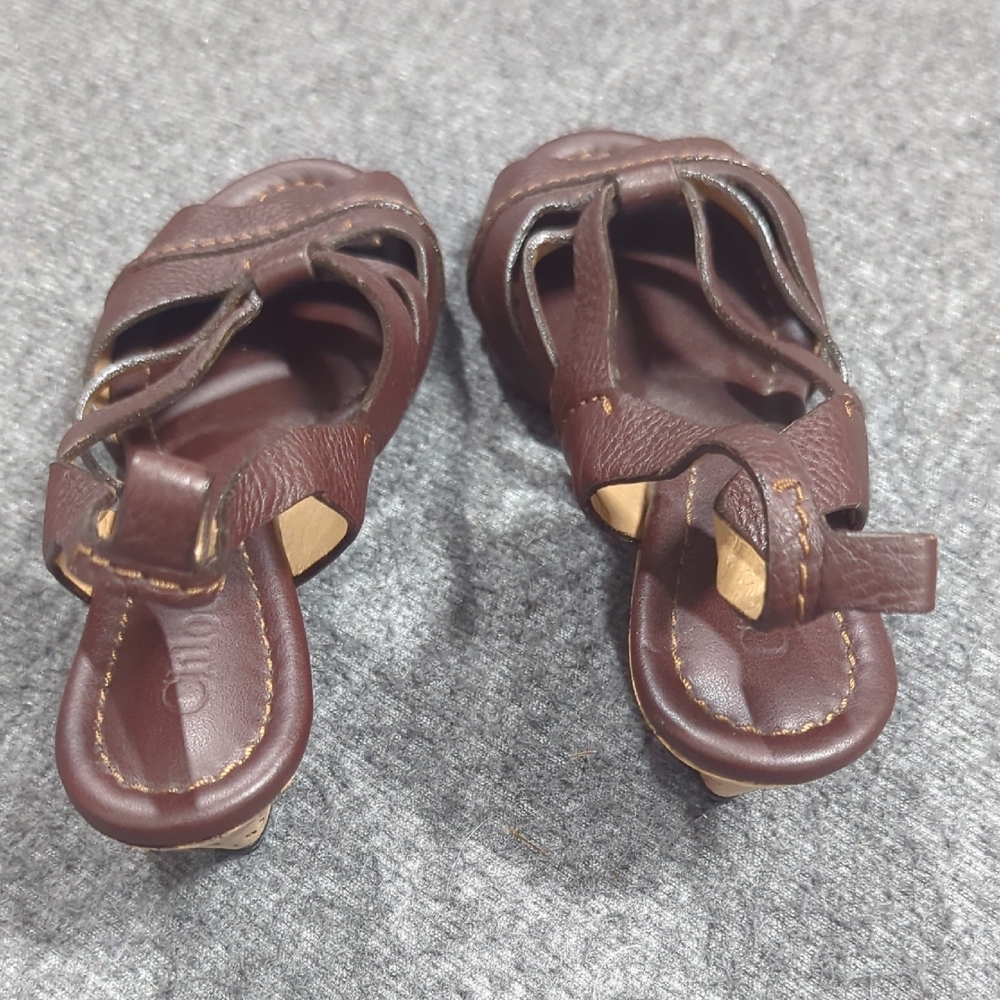 Chloe Sandals Women's 35.5 Brown Wedge Leather Heeled Shoes View 4